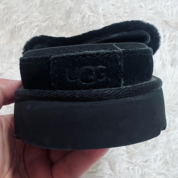 UGG Black Fuzzy Slide Sandals - Picture 4 of 7